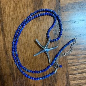 Morgan Dane sterling silver gem starfish necklace